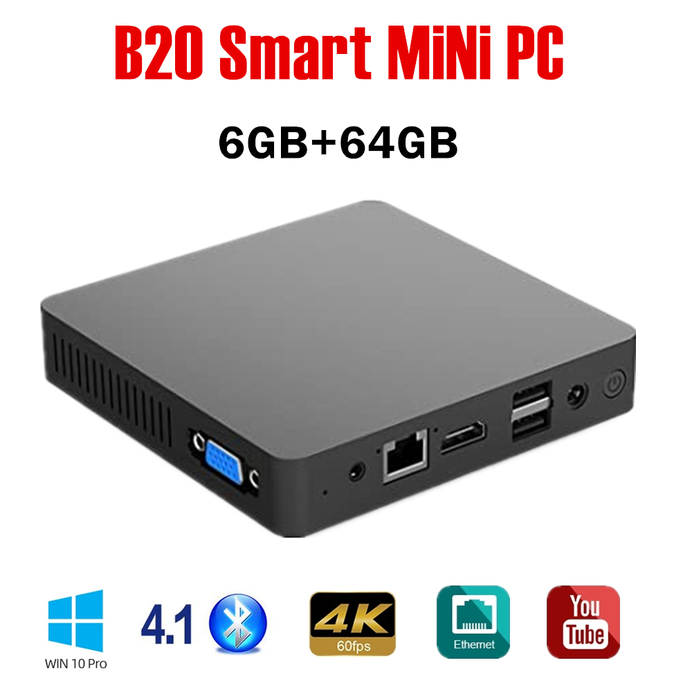 B20 ̴ PC  10  N3350 6 Ⱑ Ʈ 64 Ⱑ Ʈ 4K TV ڽ 2.4G  BT4.0 VGA/HDMI ȣȯ 繫 ǻ  Beelink T34 ̴ PC